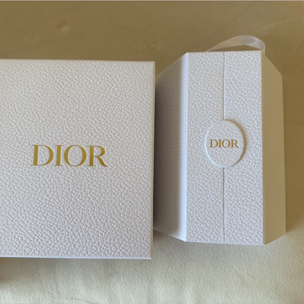 Dior White Box with Gold Logo Accent